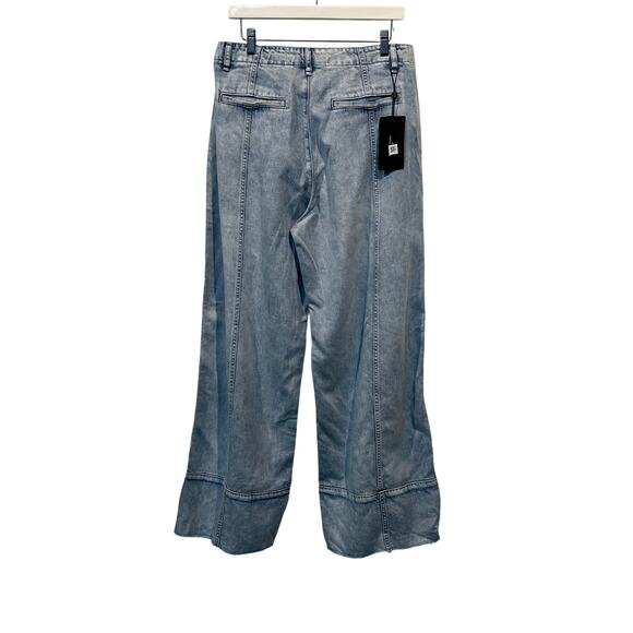 RAG & BONE WMNS 31 FEATHERWEIGHT ARIANNA CROPPED PALAZZO BLUE WIDE LEG JEANS NEW - Picture 6 of 13